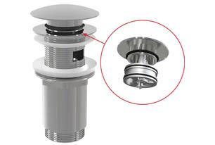 Водослив для умывальника click/clack 5/4", цельнометаллический с большой заглушкой, арт. A392