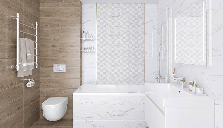 Champagne Mosaic Декор белый 20х50